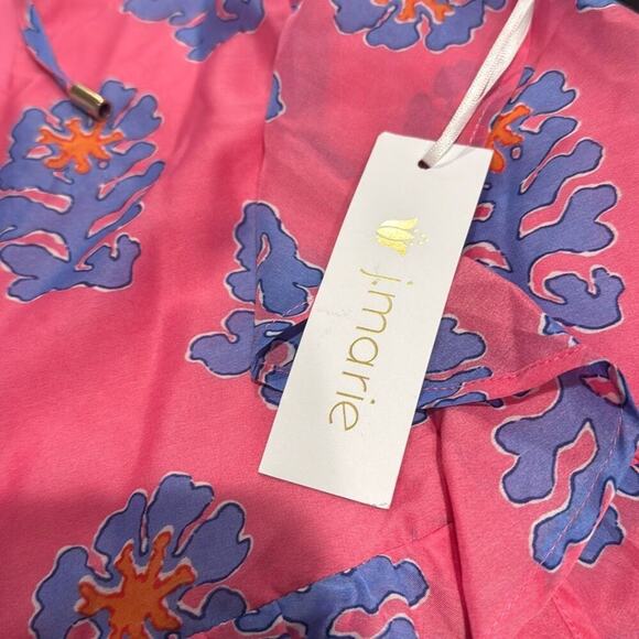 NWT J. Marie Womens Piper Flutter Sleeve Floral Top Size Small Pink Purple - Picture 6 of 6